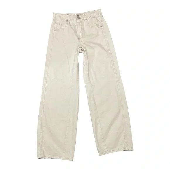 NWT We The Free Cream Straight Leg Jeans, Size 33 - Picture 2 of 5